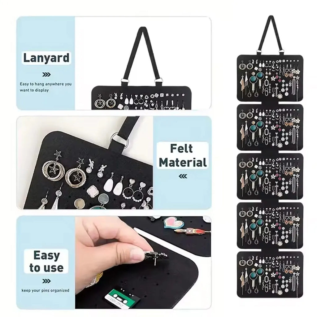 1pc,5-layer jewelry storage hanging bag, made of felt material, earrings, brooches, badge display rack, large capacity Oasis Select