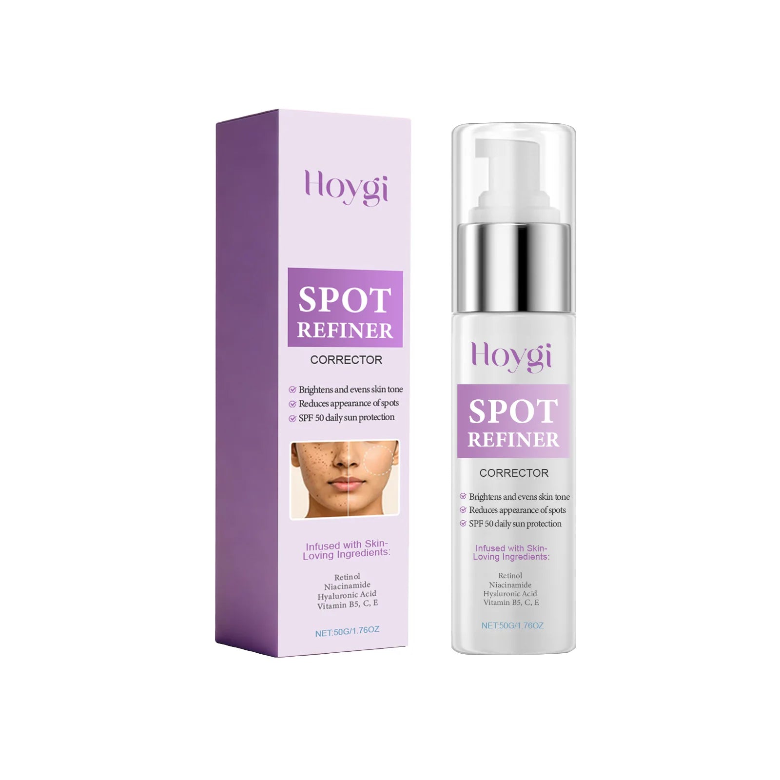 Hoygi Dark Spot Corrector SPF Cream – Vitamin C & Retinol SPF Brightening Cream Oasis Select 50g Boxed