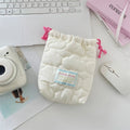 Cute Drawstring Makeup Bag, Camera CCD Polaroid Storage Bag, Travel Portable Toiletry Bag, Handbag Oasis Select WHITE