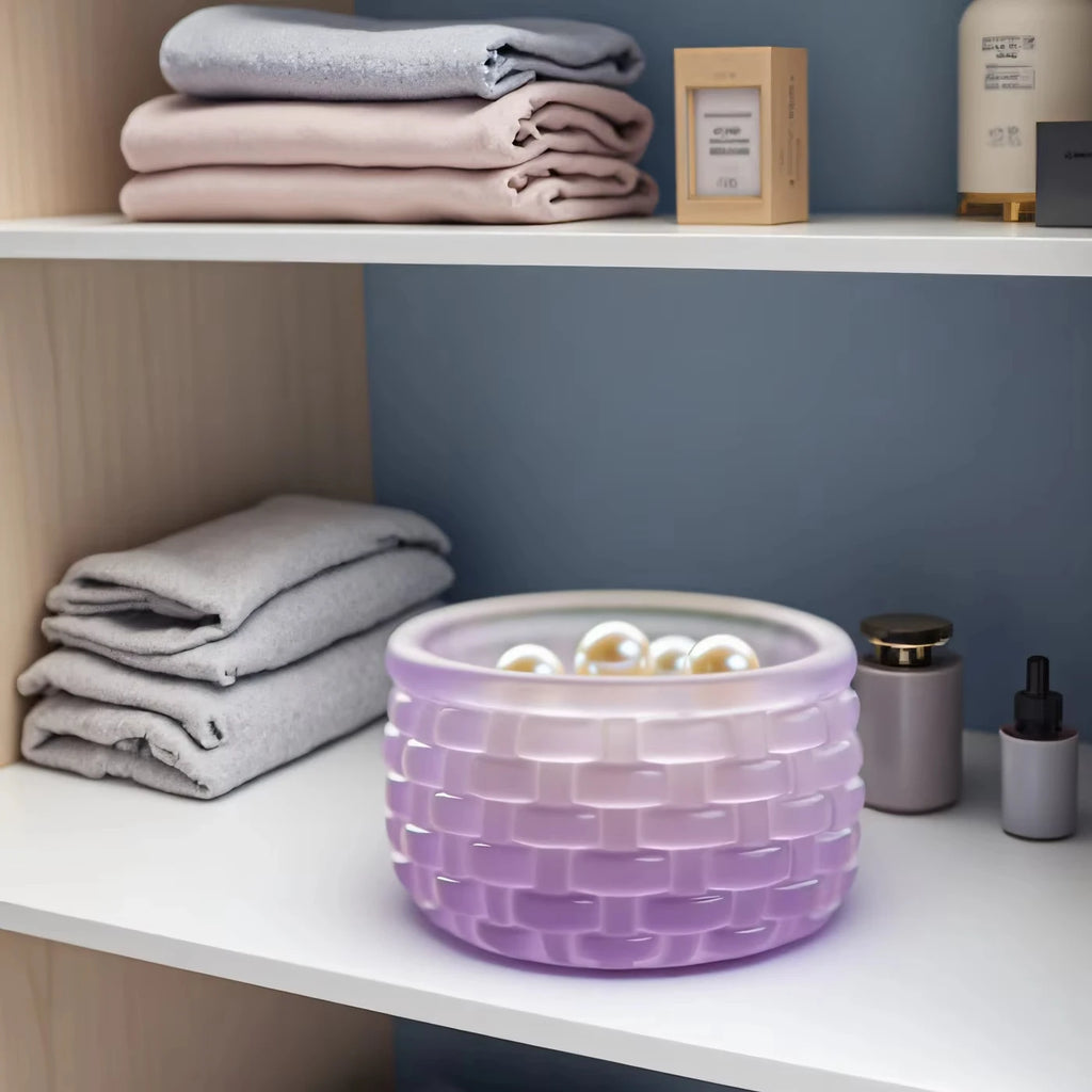 Woven Basket Flowerpot Mold DIY Gypsum Flower Pot Mold Handmade Candle Jar Silicone Mold Round Plaster Cement Vase Mould Decor Oasis Select