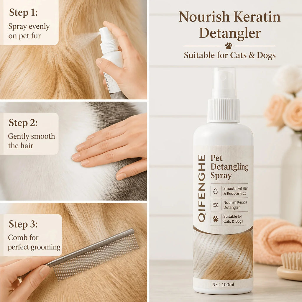 Pet Detangler Spray for Dogs & Cats – Coconut Oil & Vitamin C