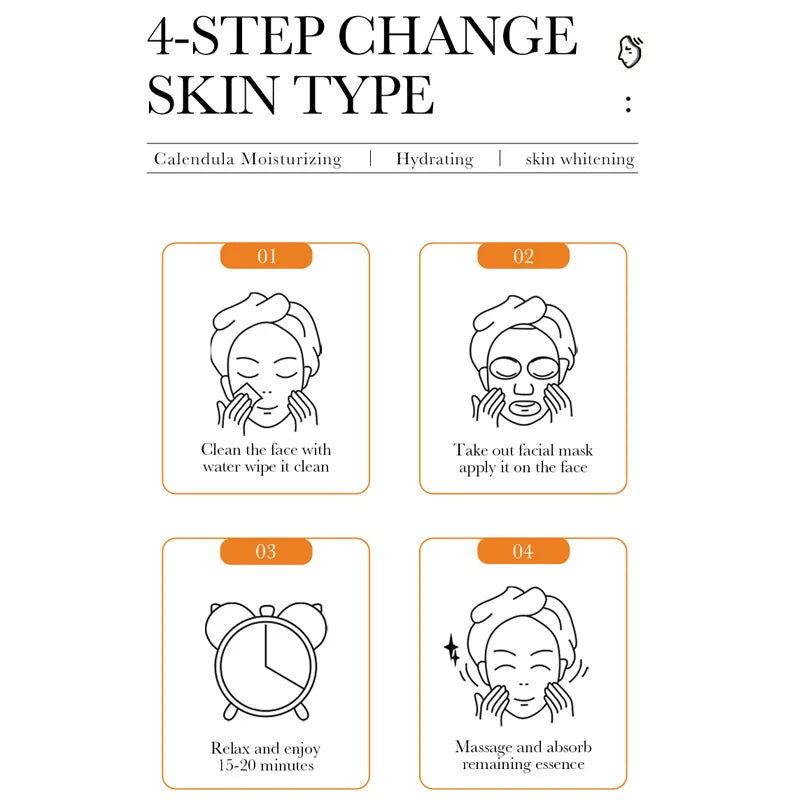SADOER Vitamin C & Hyaluronic Acid Facial Mask 10-Pack