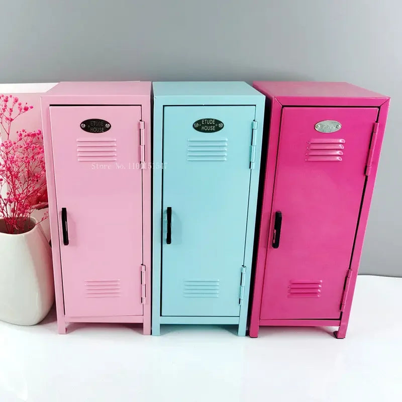 Iron Storage Box Dormitory Storage Cosmetics Paper Money Keys Bank Cards and Other Desktop Small Items Mini Locker Cabinet Oasis Select