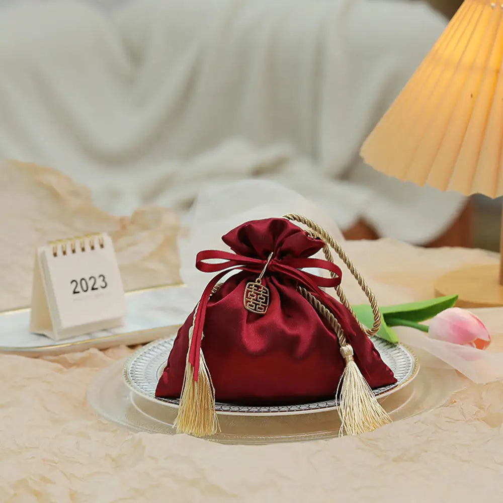 Velvet Drawstring Tassel Gift Bag | Wedding & Party Candy Pouch