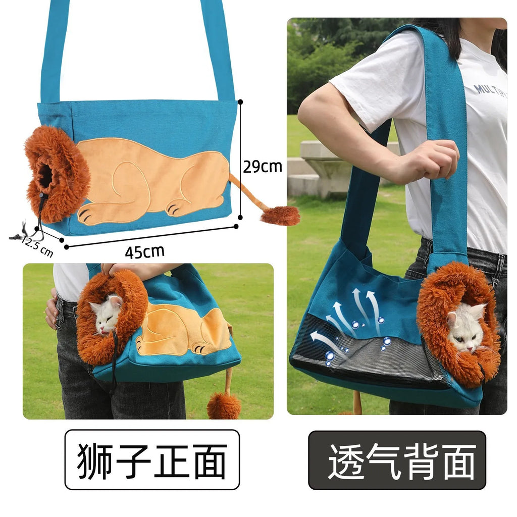 PetBag Creative Animal Pet Tote Bag for Cats and Puppies Shoulder Bag Small Crossbody Bag for Dogs Oasis Select Lake blue tuba