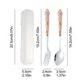 Cute Cutlery Set Cartoon Bunny Stainless Steel Cutlery Kit Mirror Polished Flatware Sets Spoon and Fork Set in Storage Box Oasis Select Pink