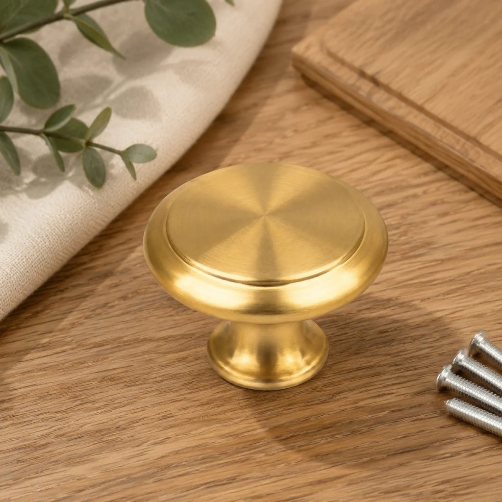 8pcs Golden round Single Hole Cabinet Drawer Pull Handle Small Simple Design Furniture Handle for Wardrobe Cabinet Oasis Select