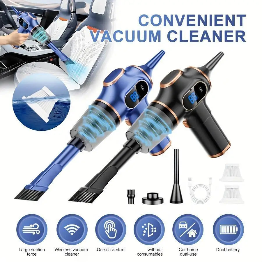 120W Wireless Car Vacuum Cleaner – 9000Pa Handheld Cordless