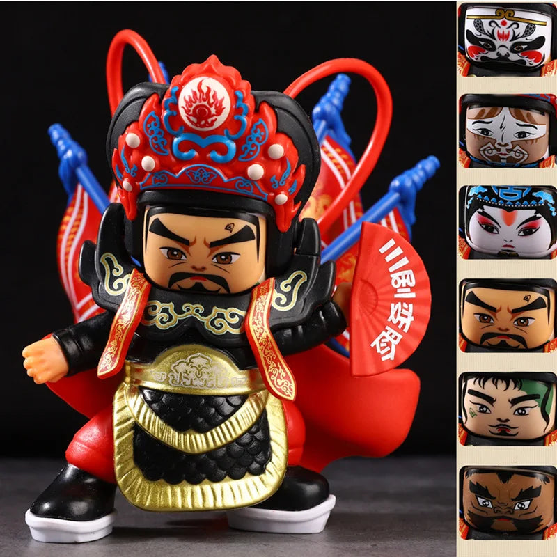 Sichuan Opera Face Changing doll Sichuan Opera facial makeup frosted face changing doll Chinese style handicraft opera doll Oasis Select 4-Six face