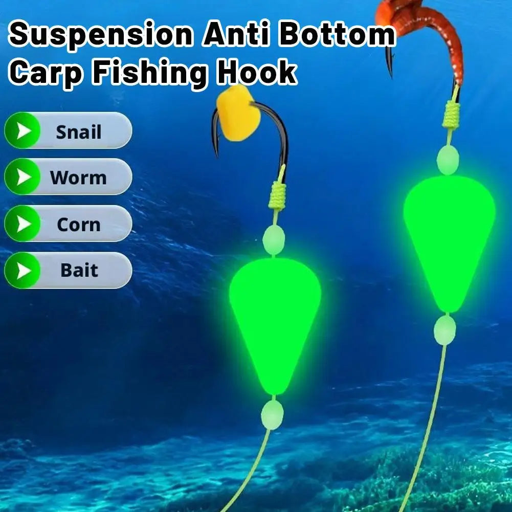 Double Hook Carp Hair Rigs – Glow Night Float, Ready Made