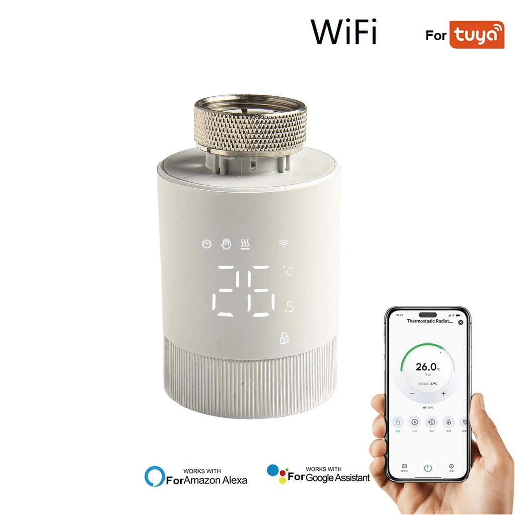 For Tuya Smart Wifi Thermostatic Radiator Valve TRV Programmable App Remote Temperature Controller With For Alexa For Google Oasis Select