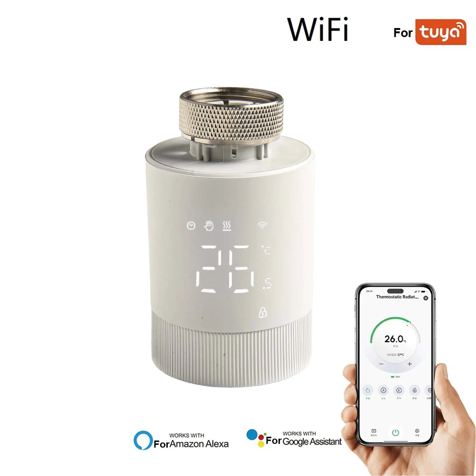 For Tuya Smart Wifi Thermostatic Radiator Valve TRV Programmable App Remote Temperature Controller With For Alexa For Google Oasis Select