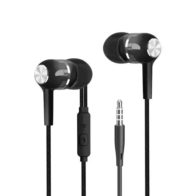 Wired Stereo Headset with Mic volume control Music Earphones Headphones Sport Earbuds with Bass Phone Earphones 3.5mm Oasis Select Black 1pc 1.2m