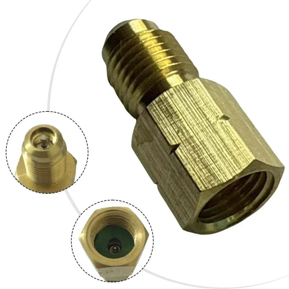 R32 Left-Handed 1/4 SAE Internal To 1/4 External Thread Adapter For R32 And R454B Canisters For HVAC Mini Split Vacuum Adapters Oasis Select