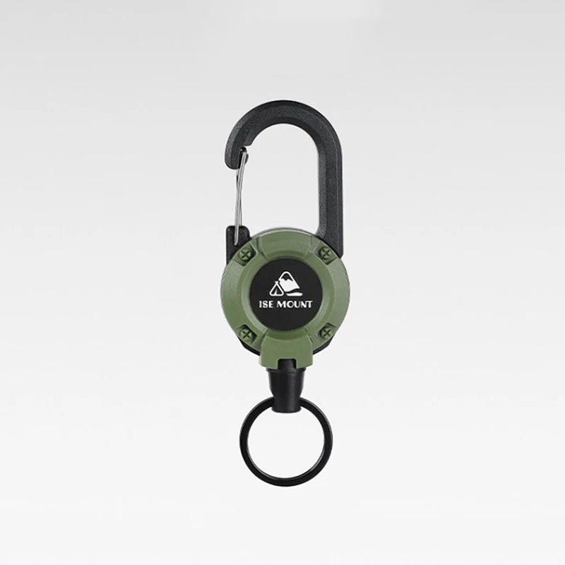 Anti-theft Metal Easy-to-pull Buckle Rope Elastic Keychain Retractable Key Ring Anti Lost Ski Pass ID Card Oasis Select Green