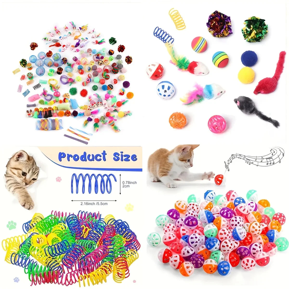 21/14pcs Interactive Cat Toys Pet Cat Toys Combination Set Kitten Toys Variety Pack- Cat Toy Sisal Mouse Bell Ball Cat Supplies Oasis Select