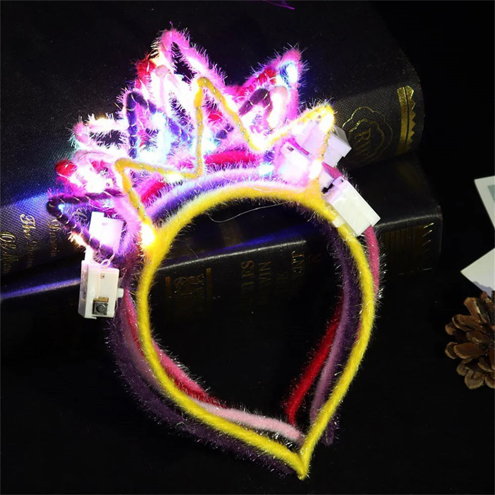 LED Christmas Feather Glow Headband – Kids Party Costume