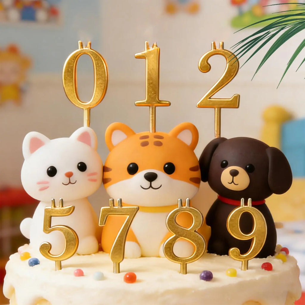 Happy Birthday Number Cake Candles 0-9 Number Candle Cake Topper Birthday Party Wedding Cake Candle Party Supplies Decoration Oasis Select
