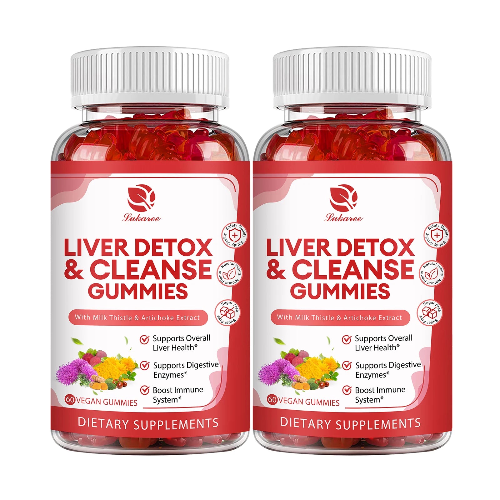 Lukaree Milk Thistle Extract Gummies for Liver Health Liver Cleansing Detox Antioxidant Whitening Immune Health Support Oasis Select