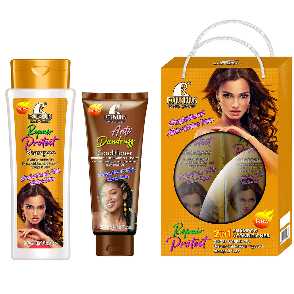 ROUSHUN Ginger Shampoo & Coconut Conditioner Set | Unisex