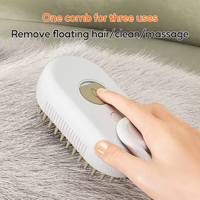 New Cat Dog Pet Spray Massage Brush One Button Steam Spray Folding Rotatable Floating Hair Bath Hair Removal Brush Comb Oasis Select