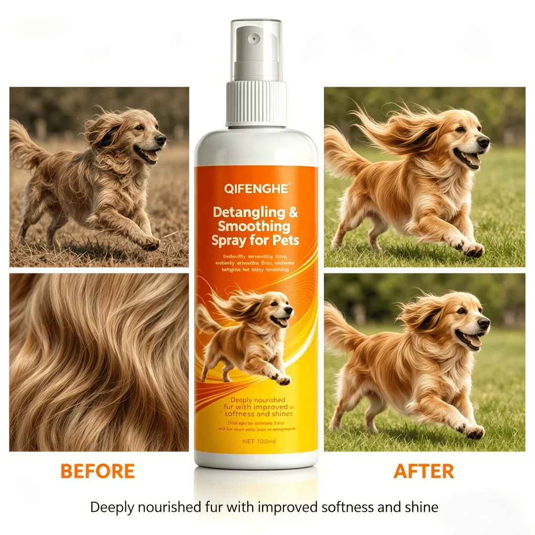 Pet Grooming Combo: Detangling Spray & Lint Roller for Dogs & Cats