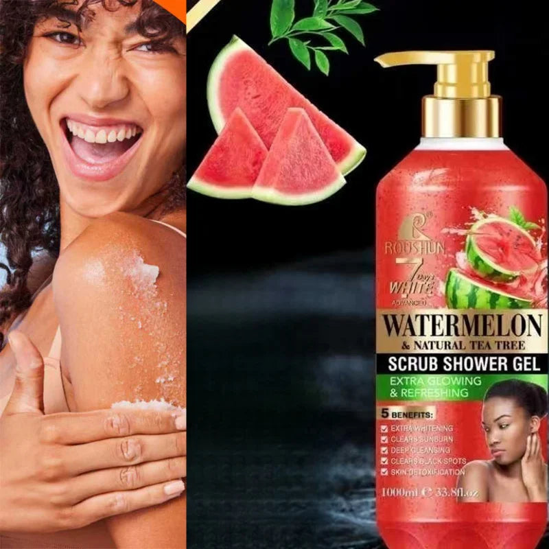 ROUSHUN Watermelon Scrub Shower Gel 1000ml – Moisturizing Wash