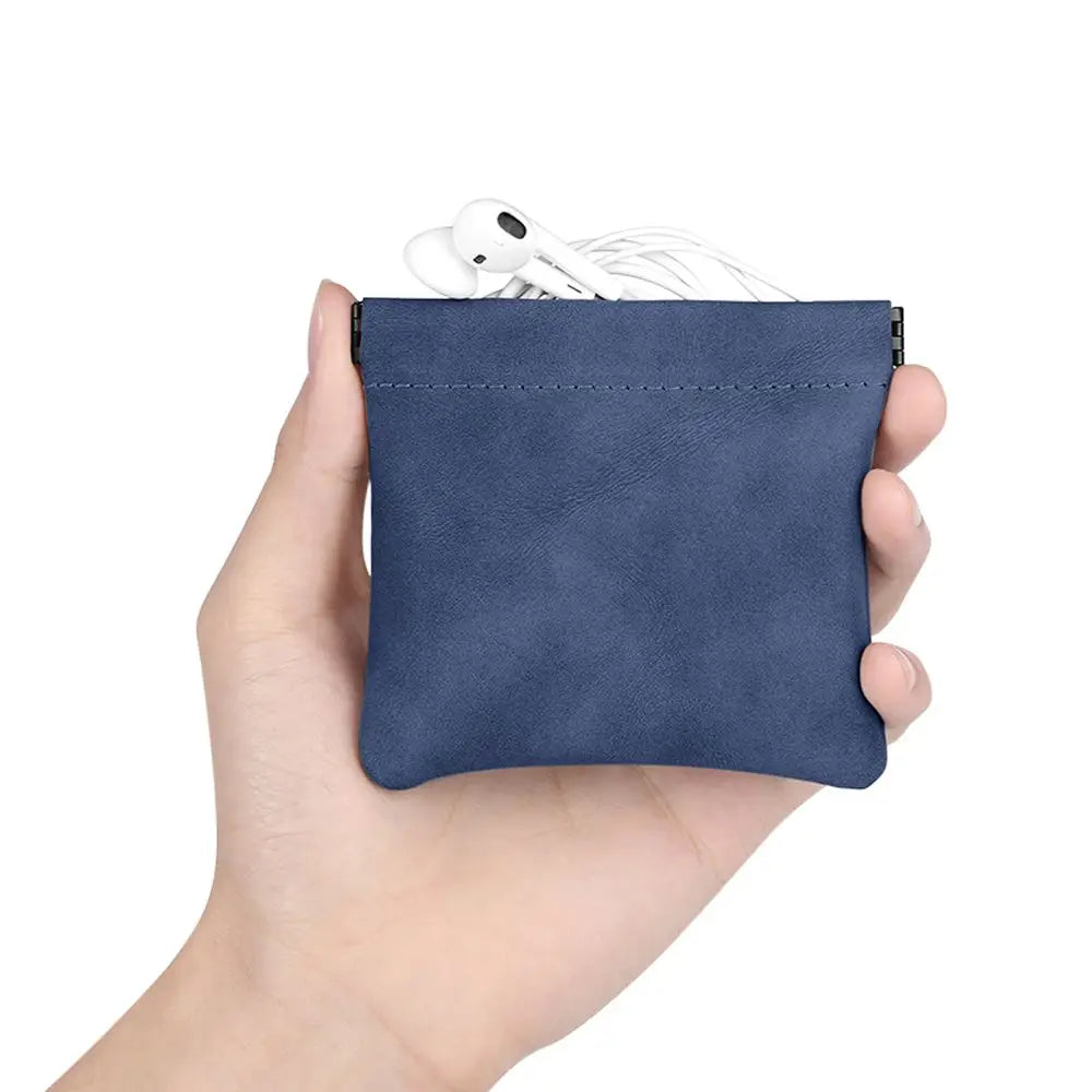 Earphones Storage Bag USB Data Cable Organizer Headphone Accessories memory Card Pouch Mini Purse Coin Key Bag Oasis Select blue-S