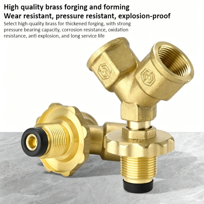 Brass Y Valve Connectors Garden Hose Hose Splitter with Solid Handle Brass Water Garden Hose Adapter 2 Way Oasis Select