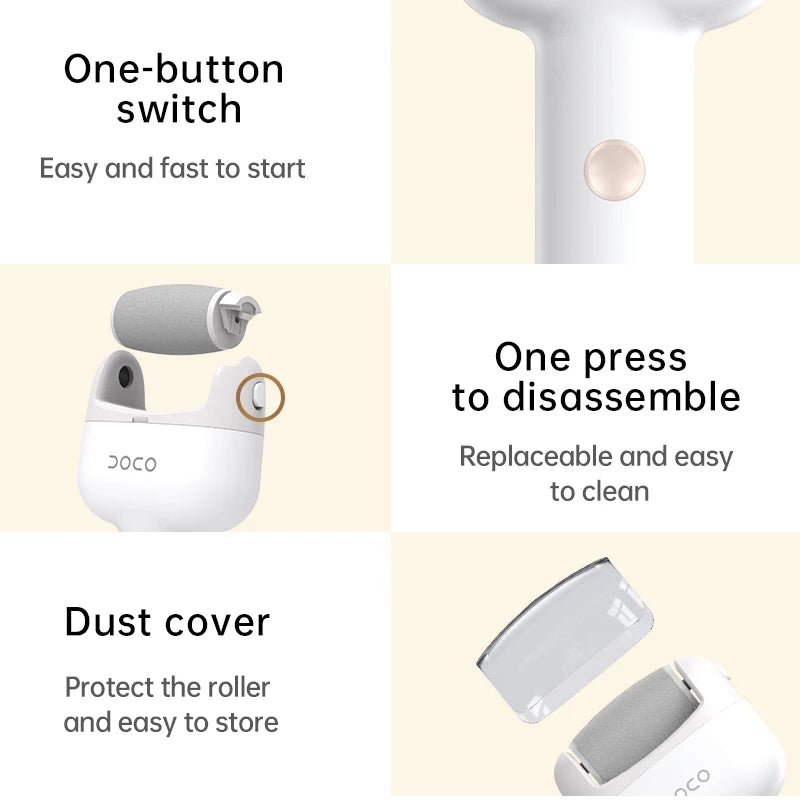 DOCO Electric Pedicure Foot Polishing Artifact to Remove Dead Skin Rub Calluses Beauty foot Grinding Stone Knife Home Foot Care Oasis Select