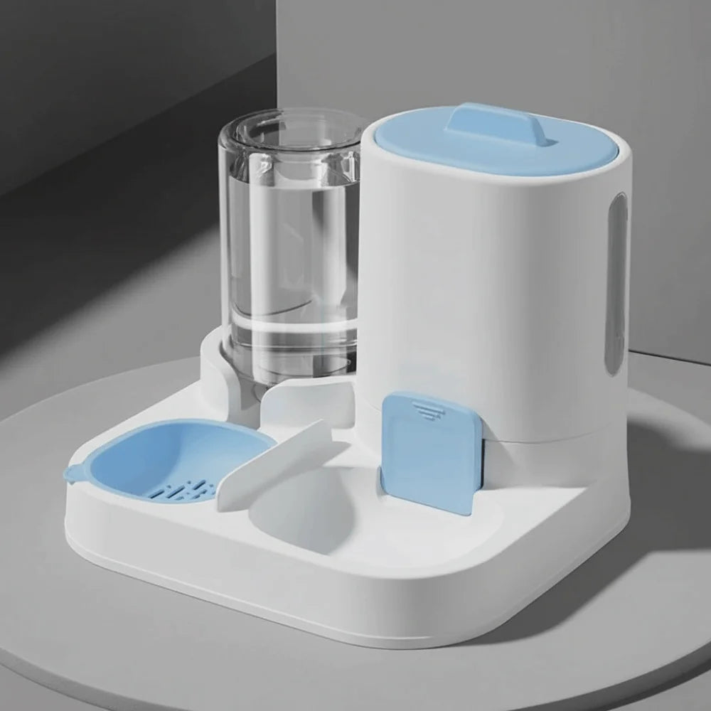 2-in-1 Automatic Dog Feeder & Water Dispenser | Large Capacity Automatic Pet Feeder Oasis Select Blue