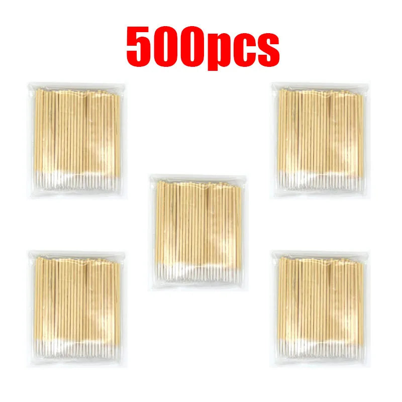 100/300/600pcs Disposable Nail Wood Cotton Swab Clean Sticks Lint-Free Wood Nail Cleaning Bud Wooden Tip Nail Polish Remover Oasis Select 500pcs