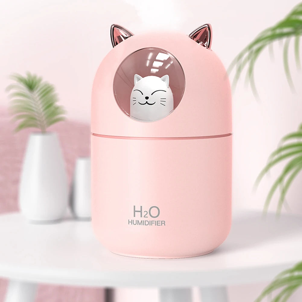 USB Mini Humidifier & Aroma Diffuser with Night Light | 300ml