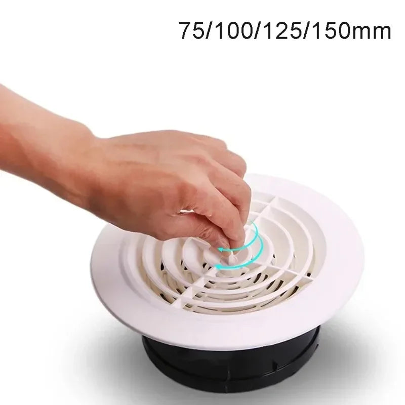 Round Air Vent Louver Grille Cover Outlet Adjustable Exhaust Vent Ducting Ventilation Grilles 75/100/125/150mm Oasis Select 150mm