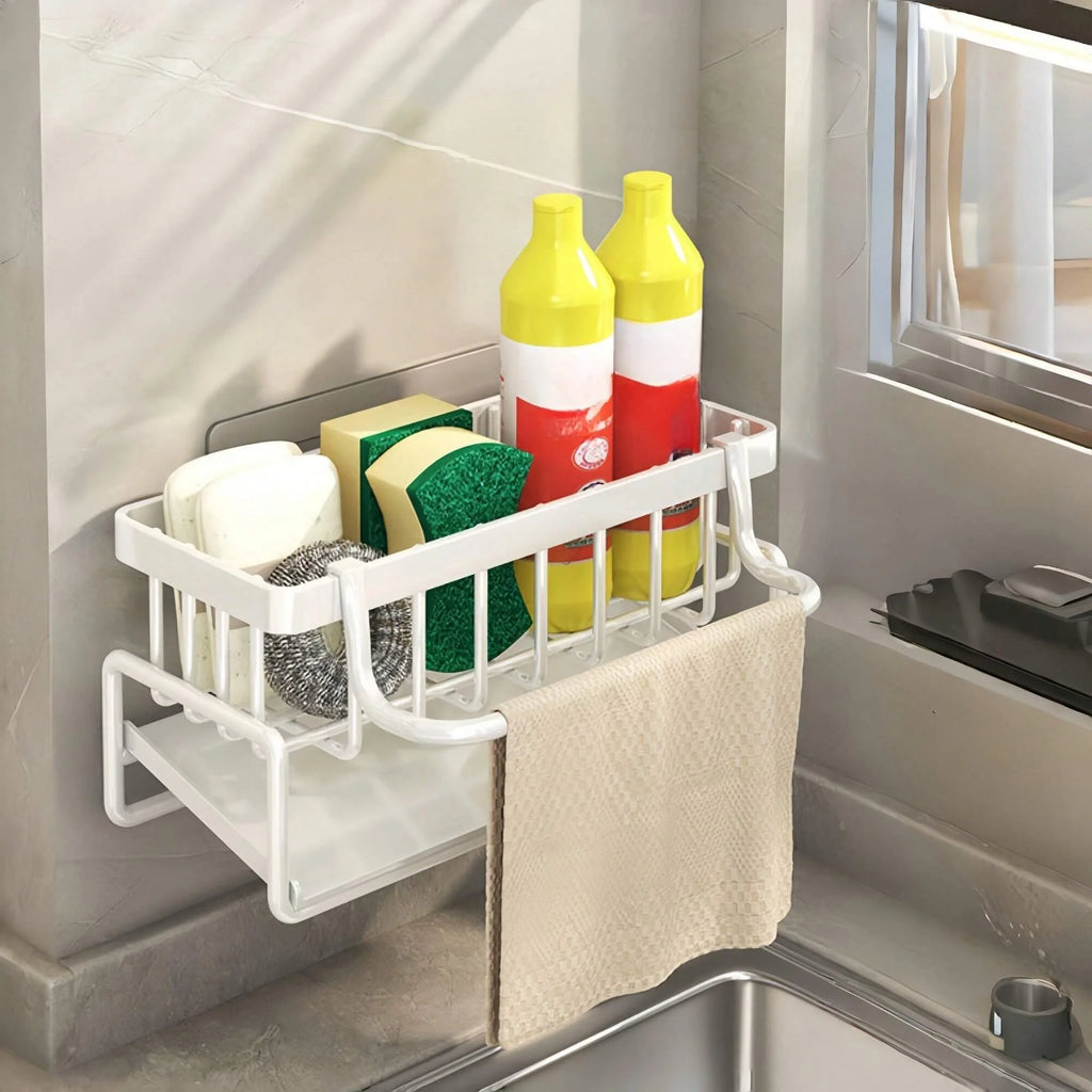 1pc Kitchen Sink Organizer,Bathroom Storage Rack,Sponge Holder For Kitchen Faucet,Sink Tidy Tray,For Kitchen And Bathroom Tools Oasis Select