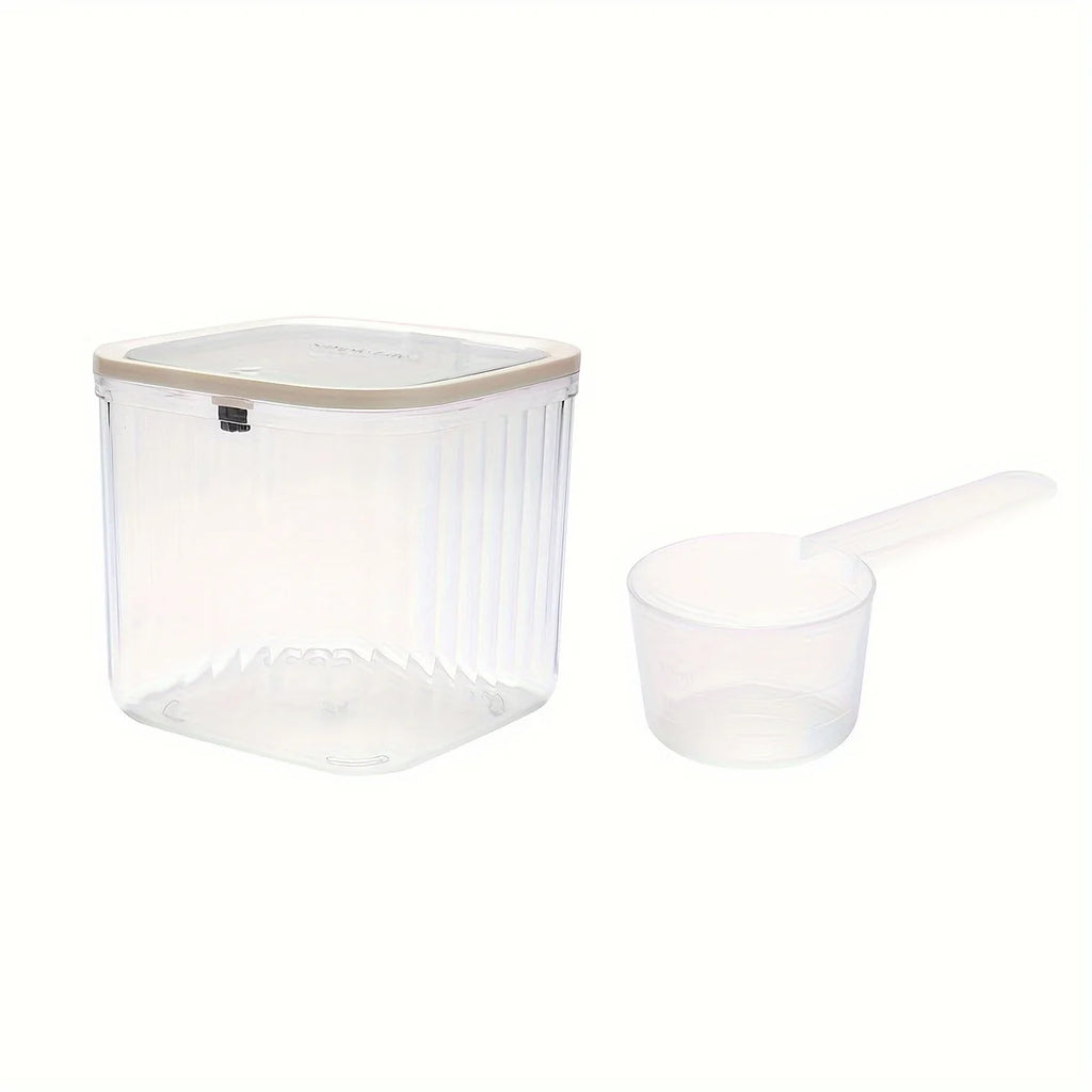Set of High Capacity Plastic Jars, Laundry Organization Storage Boxes, Laundry Detergent Storage Container with 1 Scoop Oasis Select Clear