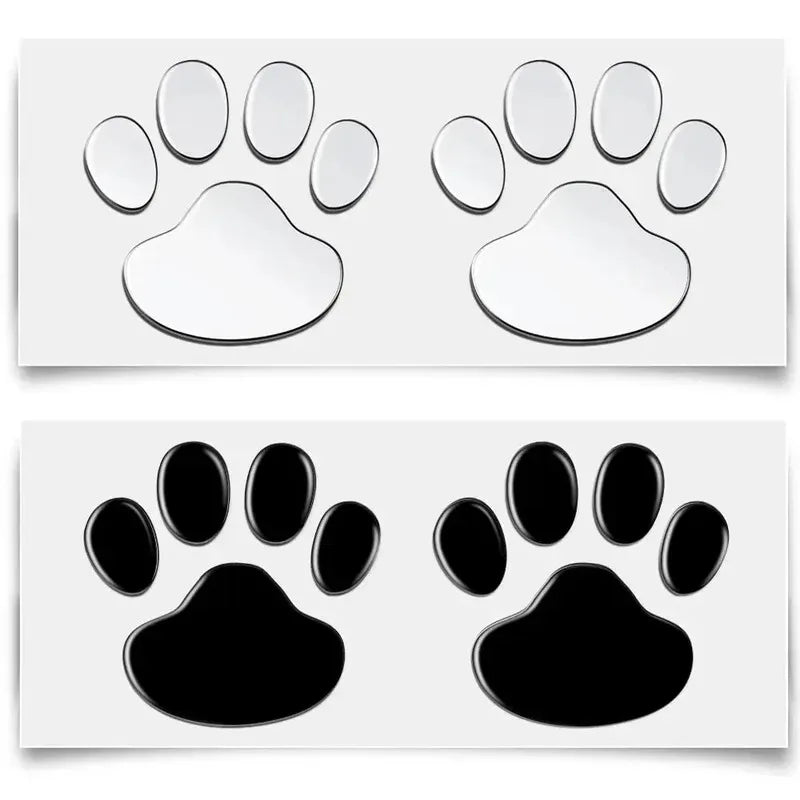 1/2/4pairs Car 3D Stereo Footprint Car Stickers Creative Dog Paw Body Stickers Soft Electric Car Footprint Personalized Stickers Oasis Select