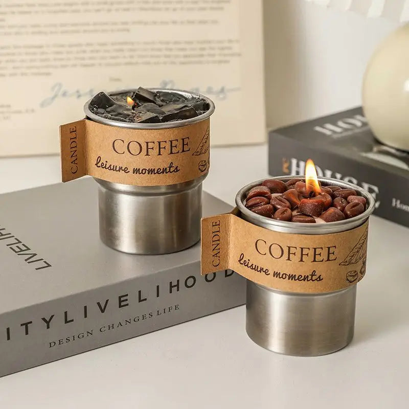 Coffee Bean Scented Candle Premium Sense Hand Gift Atmosphere Small Gift Lasting Fragrance Simulation Modeling Cup Wax Oasis Select