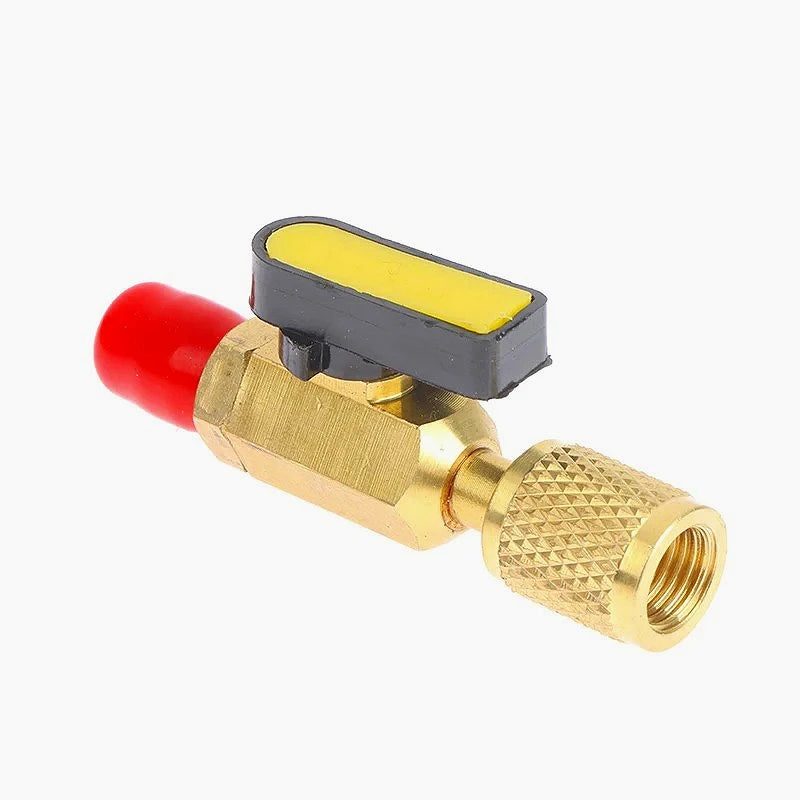 Three Color 1/4 "external Thread To 1/4" Internal Thread SAE Straight Through Ball Valve Refrigerant R22 AC Load Oasis Select Yellow Ball valve
