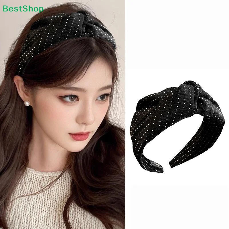Wide Polka Dot Knot Headband for Women – Casual Hair Hoop
