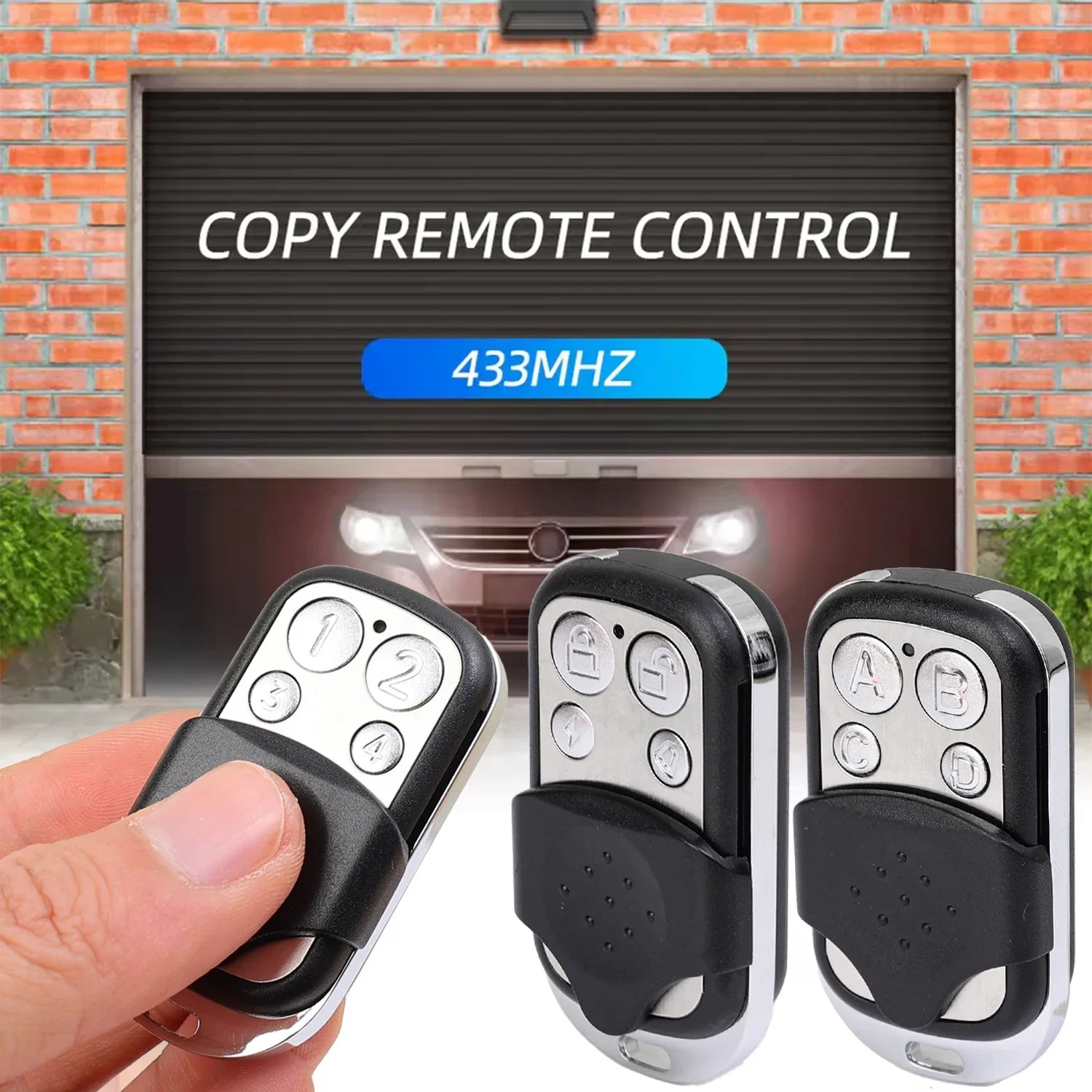 1pc Universal Mini 433MHz Smart Cloning Duplicator Key Remote Control Portable 4 Button Electric Garage Door Gate Copy Opener Oasis Select