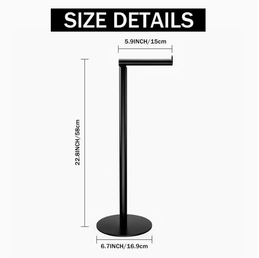 Free Standing Toilet Paper Holder Stainless Steel No Drilling Weighted Stable Base for Bathroom RV ect Oasis Select