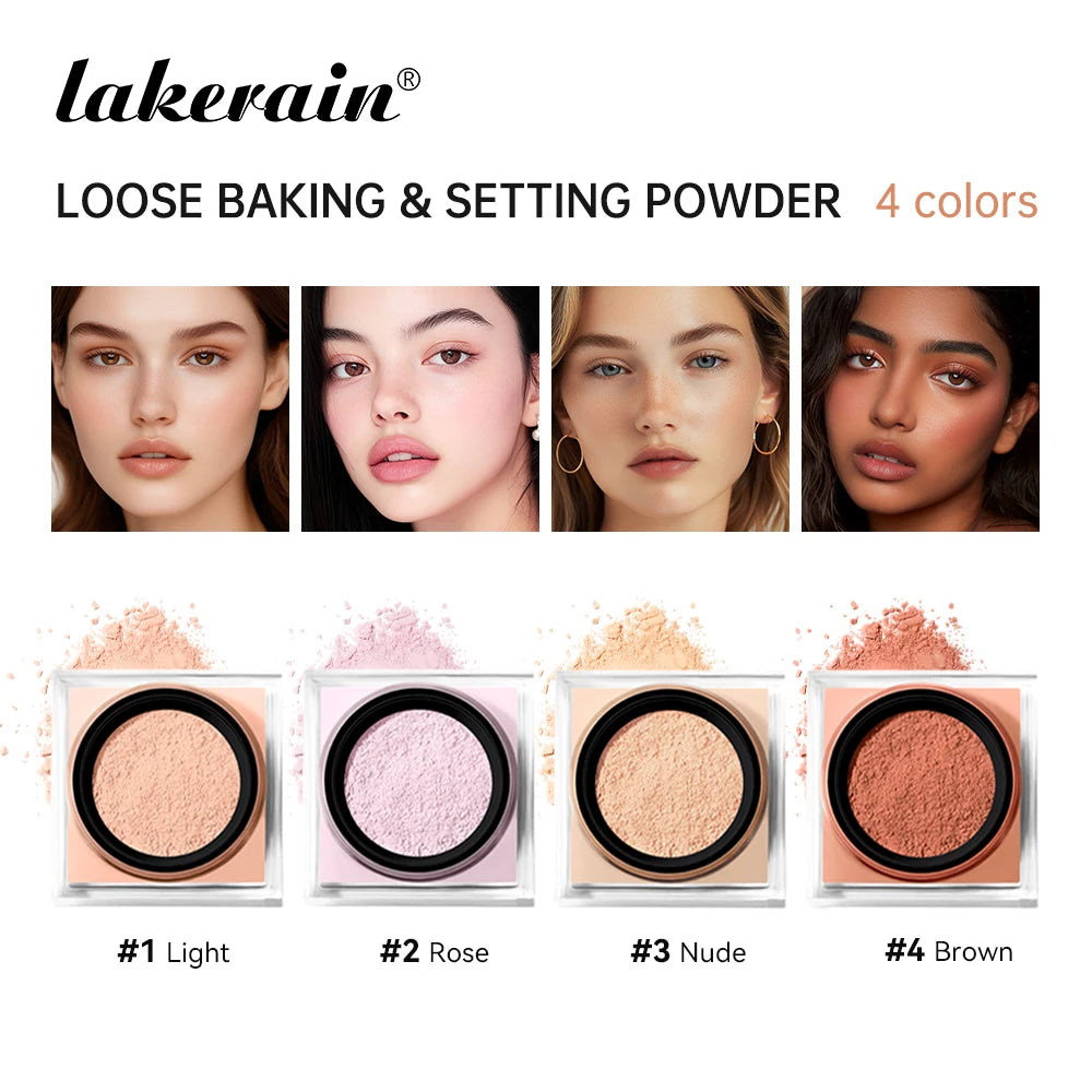 Loose Baking&Setting Powder Long Lasting Oil Control Natural Face Matte Waterproof BrighTening Loose Powder Makeup Cosmetics Oasis Select