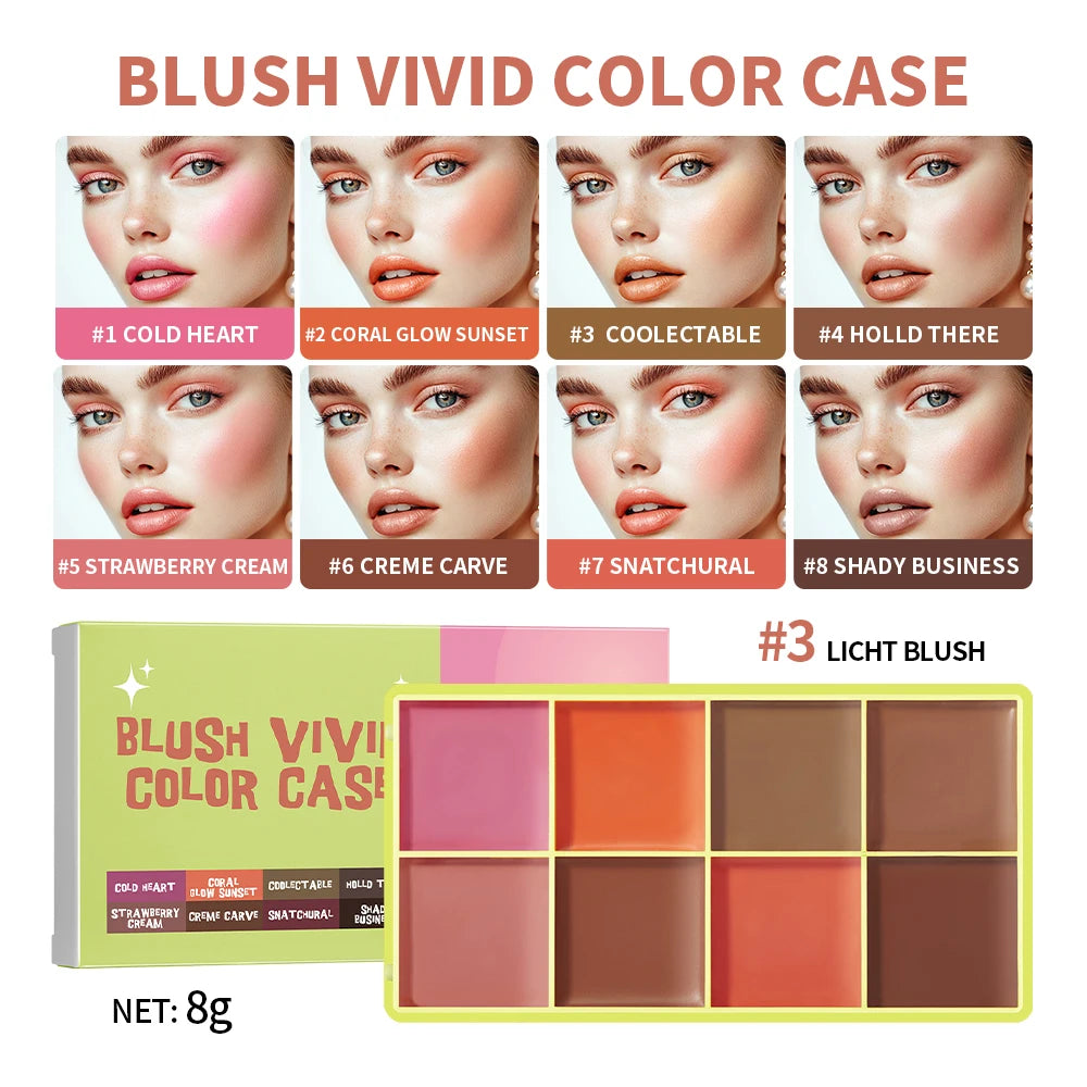 Cream Highlighter Blush Contour Palette – Matte & Shimmer