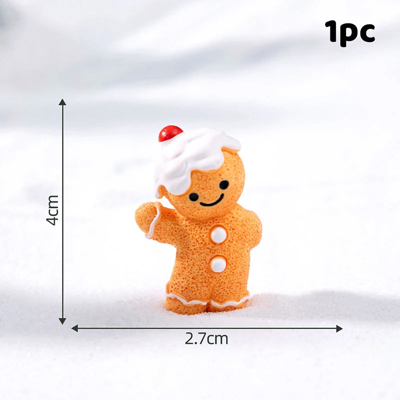 Resin Miniatures Christmas Decorations Snowman Santa Claus Christmas Tree Reindeer Figurines Ornaments New Year Child Gifts Oasis Select A2