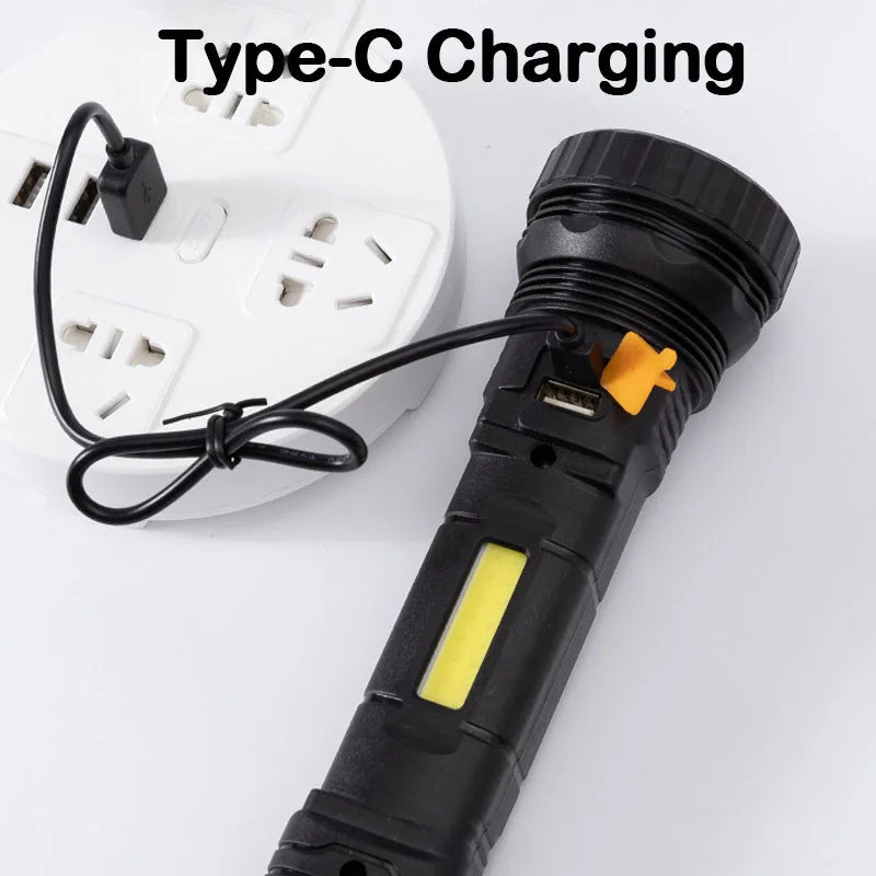 Mikenoon Solar Tactical Flashlight – 500m Range & Power Bank