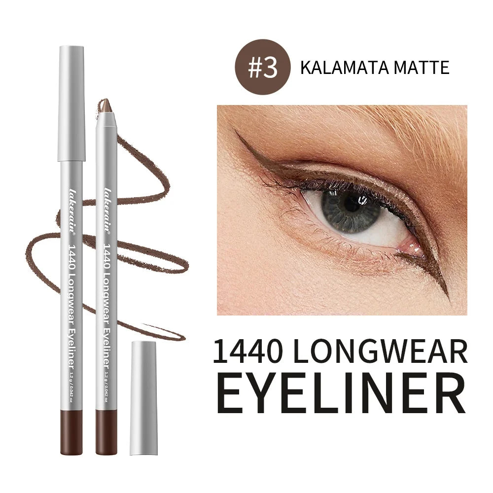 12 Colors Eyeliner Pencil Long-lasting Wear Waterproof Smudge-proof Smooth Precise Application Smokey Eyeliner Pencil Makeup Oasis Select Color 3