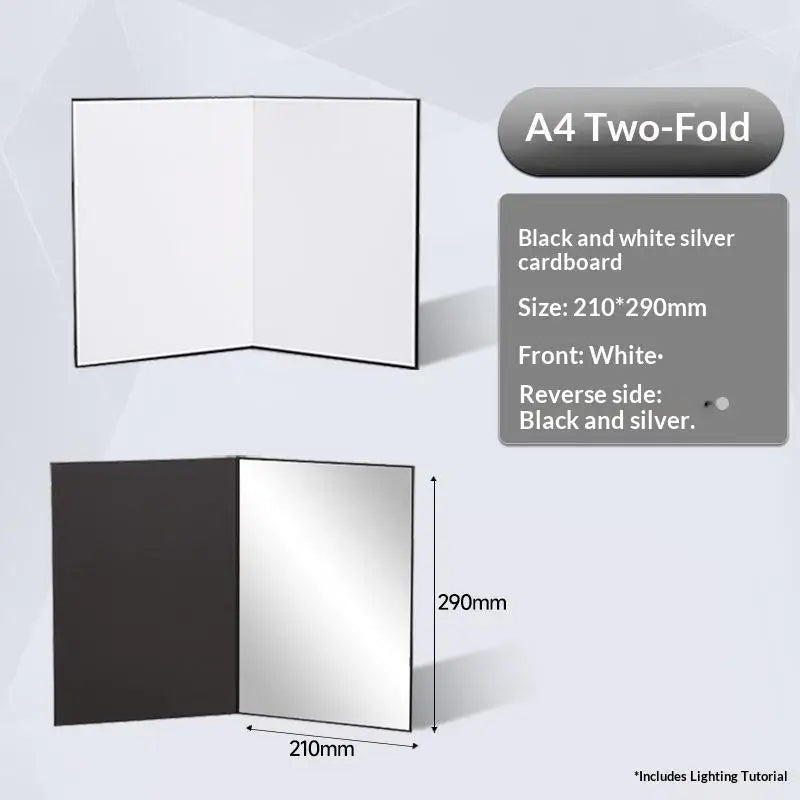 3-in-1 Foldable Photography Reflector Board Durable Paperboard Light Diffuser for Home Studio Product Shooting Oasis Select A1 No plug