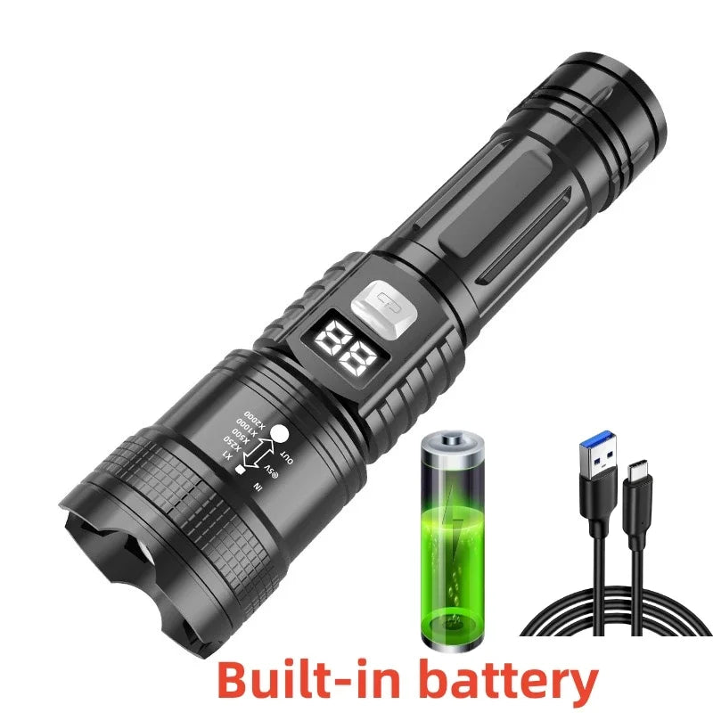 High Power LED Flashlight USB Rechargeable Torch | Camping