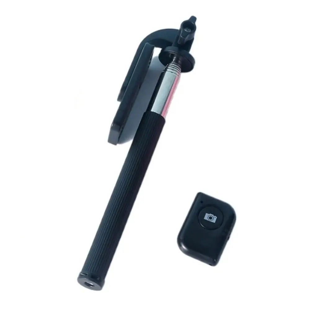 New Mini Wire Controlled Selfie Stick Pink/Blue/Black Suitable for Android 3.5mm Plug Selfie Stick Shrinkage 18cm Stretch 72cm Oasis Select black-Bluetooth